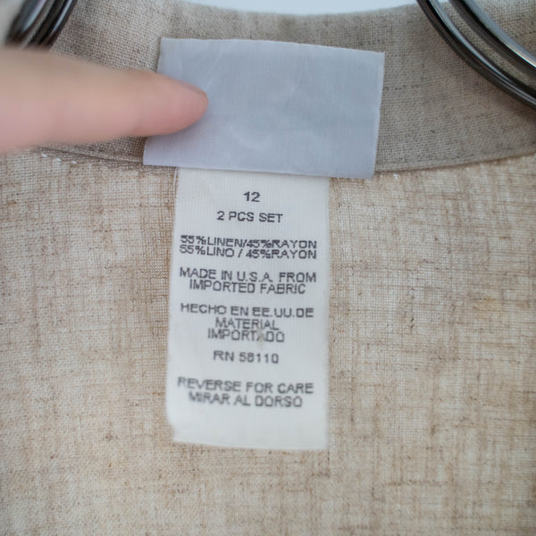 1980s USA linen × rayon two pocket light tailored jacket