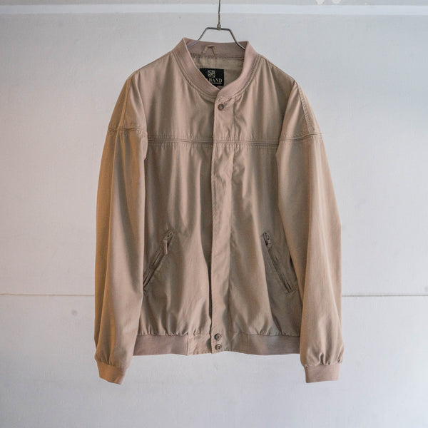 1990s beige color cotton × poly derby jacket