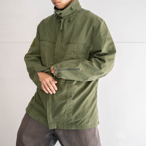 2000s German police light green work jacket -double zip-