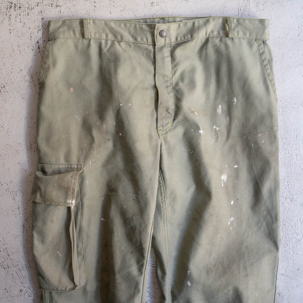 around 1980s Europe khaki color cargo pants -good dirty-