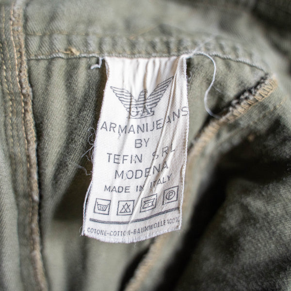 1980−90s 'ARMANI JEANS' khaki color cotton overall -military like-