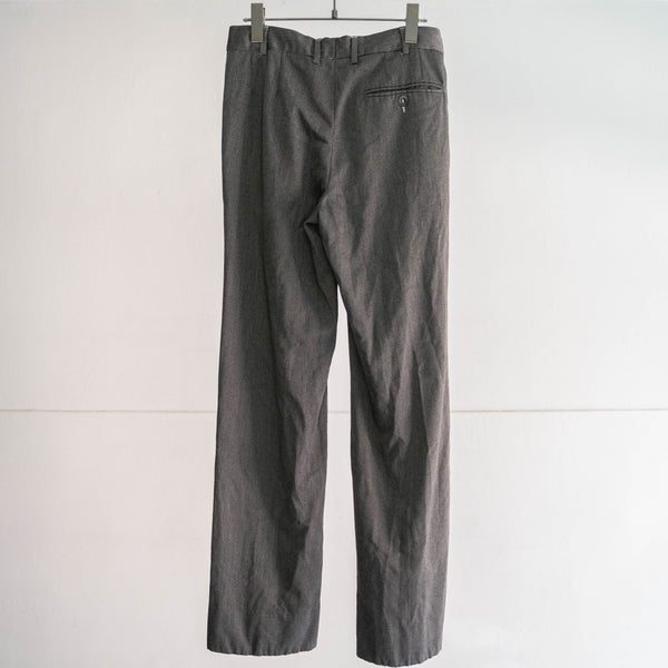 2000s Italian military one tuck gray slacks -black dyed-