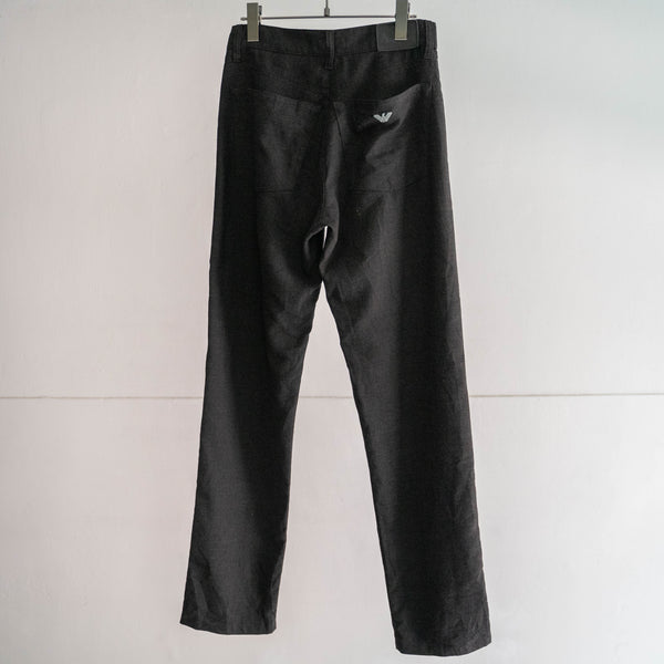 2000s Italy poli × viscose × spandex black color slacks 'ARMANI JEANS'