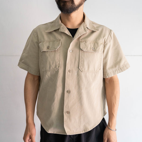 1960-70s US army chino utility short sleeve shirt 'remake'