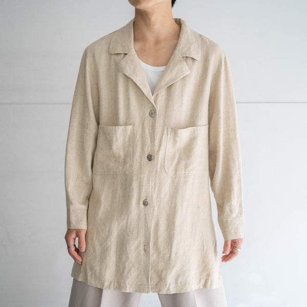 1980s USA linen × rayon two pocket light tailored jacket