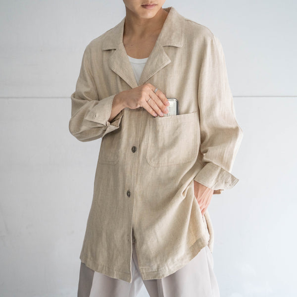 1980s USA linen × rayon two pocket light tailored jacket
