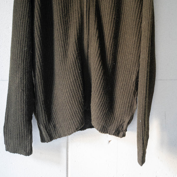 around 1990s 'ORVIS' moss green color zip up knit cardigan