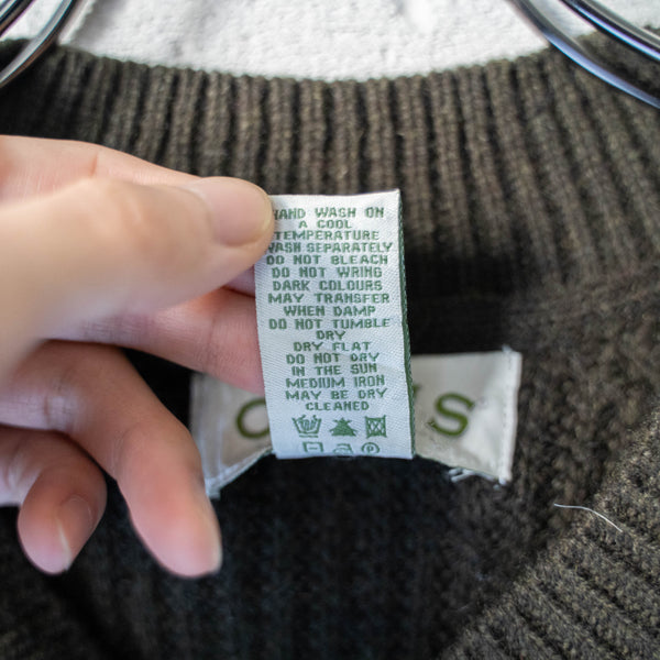 around 1990s 'ORVIS' moss green color zip up knit cardigan