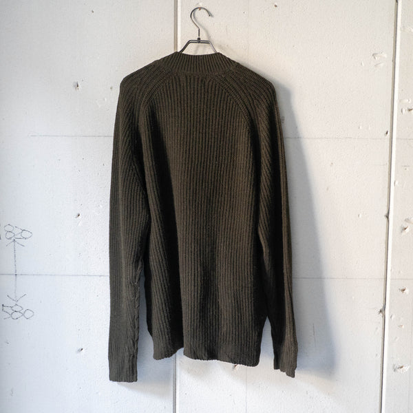 around 1990s 'ORVIS' moss green color zip up knit cardigan