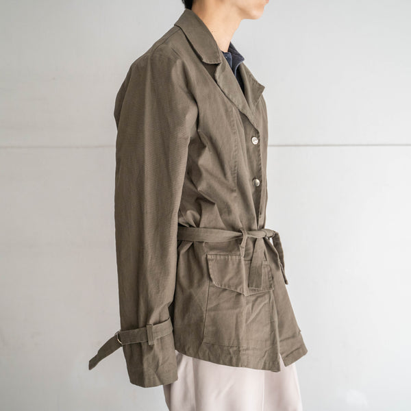 1980s Italy brown khaki belted design jacket