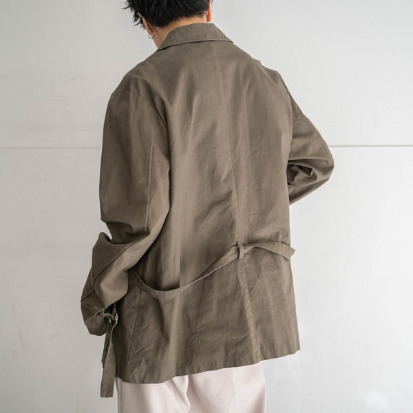 1980s Italy brown khaki belted design jacket