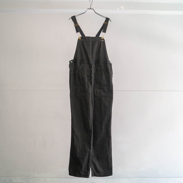 1970-80s Germany HBT work overall 'dead stock' -black dyed- 1