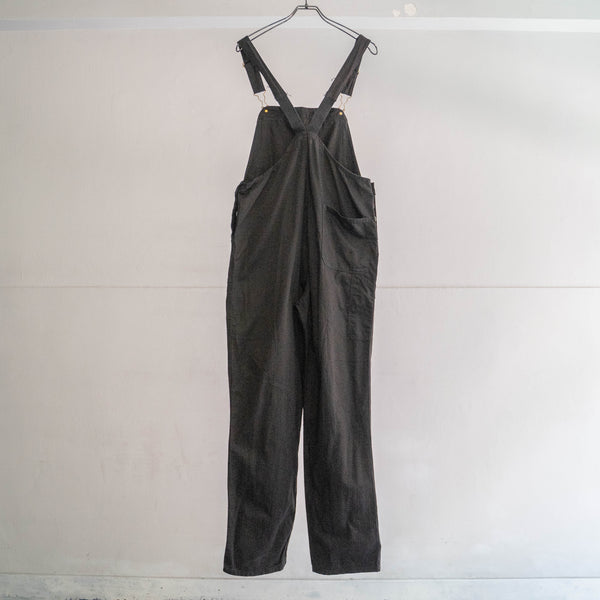 1970-80s Germany HBT work overall 'dead stock' -black dyed- 1