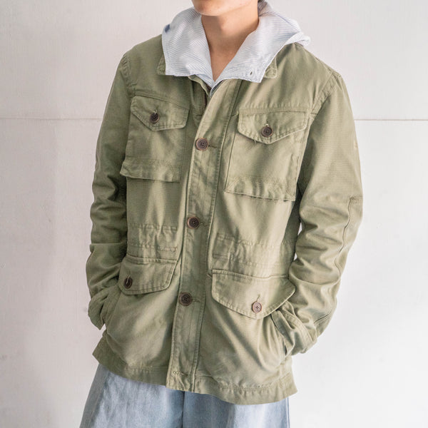 2000s 'Timberland' green 4 pockets stand collar jacket