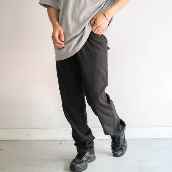 2000s Italy poli × viscose × spandex black color slacks 'ARMANI JEANS'