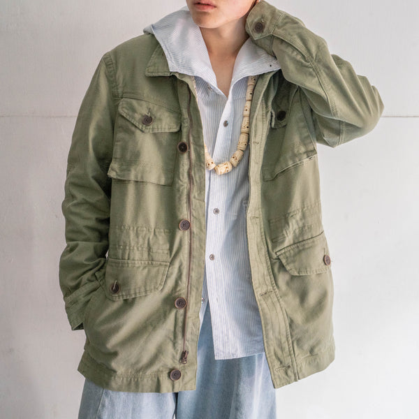 2000s 'Timberland' green 4 pockets stand collar jacket