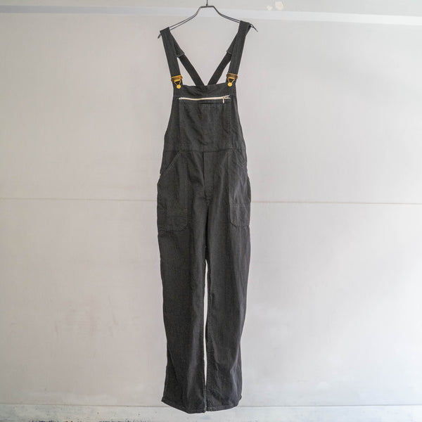 1970-80s Germany HBT work overall 'dead stock' -black dyed- 2