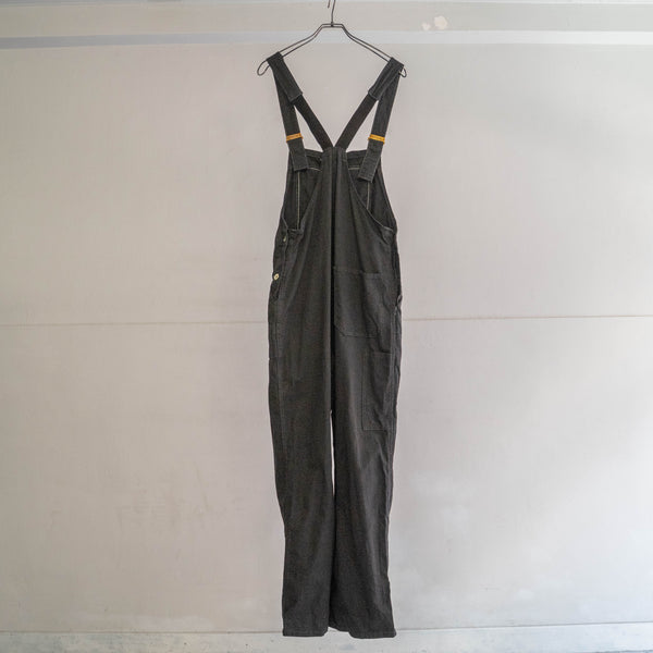 1970-80s Germany HBT work overall 'dead stock' -black dyed- 2