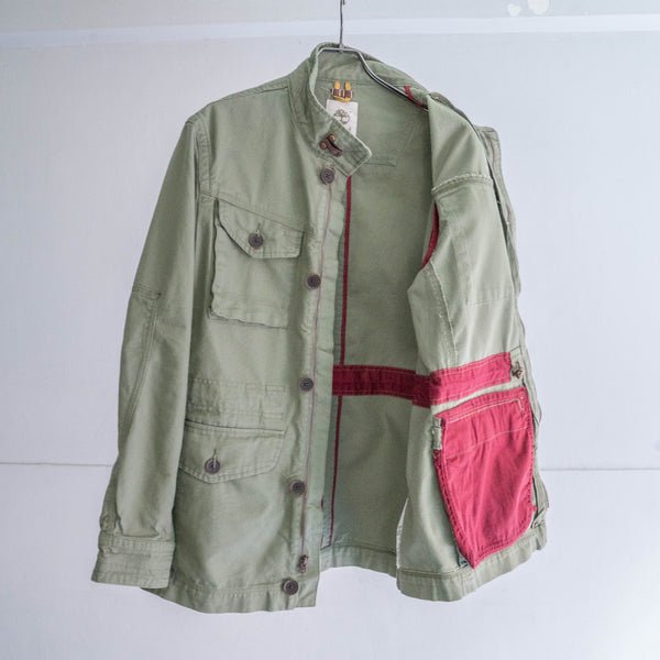 2000s 'Timberland' green 4 pockets stand collar jacket