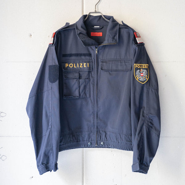 2000s Germany police navy color short jacket -with patch-