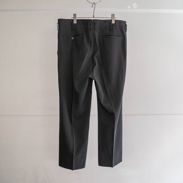 1960-70s Japan vintage black wool no tuck wide dress slacks