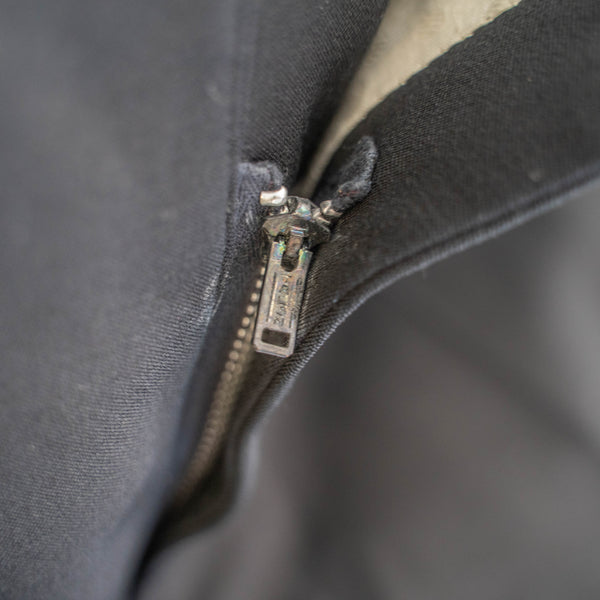 1960-70s Japan vintage black wool no tuck wide dress slacks