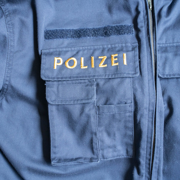 2000s Germany police navy color short jacket -with patch-