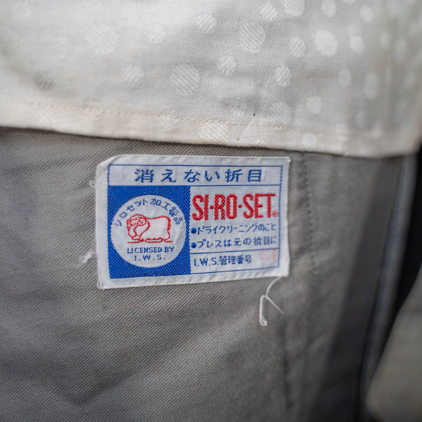 1960-70s Japan vintage black wool no tuck wide dress slacks