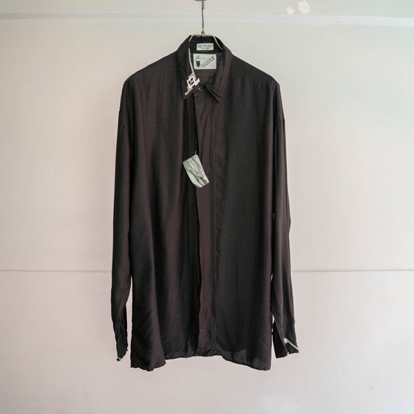 1990s GOOUCH black rayon 100 design l/s shirt 'dead stock'