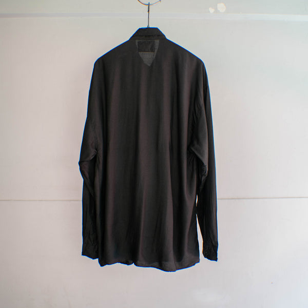 1990s GOOUCH black rayon 100 design l/s shirt 'dead stock'