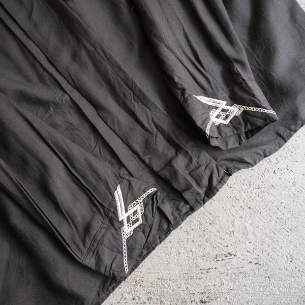 1990s GOOUCH black rayon 100 design l/s shirt 'dead stock'