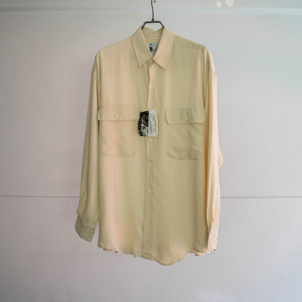 1990s GOOUCH ivory silk 100 l/s shirt 'dead stock'