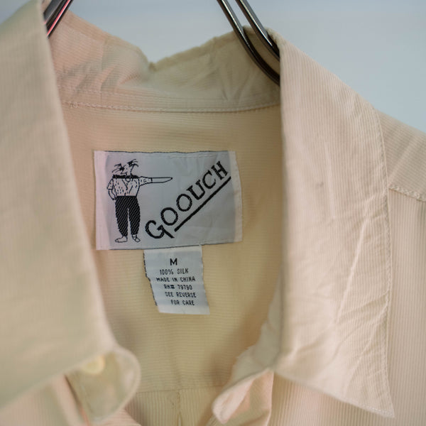 1990s GOOUCH ivory silk 100 l/s shirt 'dead stock'