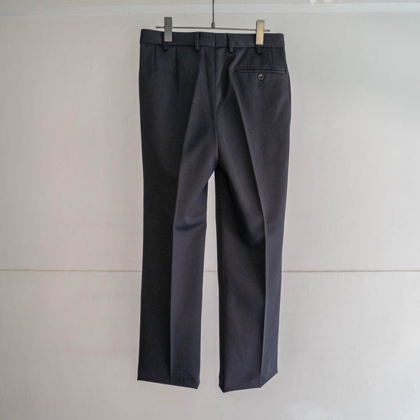 around 2000s Italian military dark navy one tuck summer wool dress pants 'dead stock'