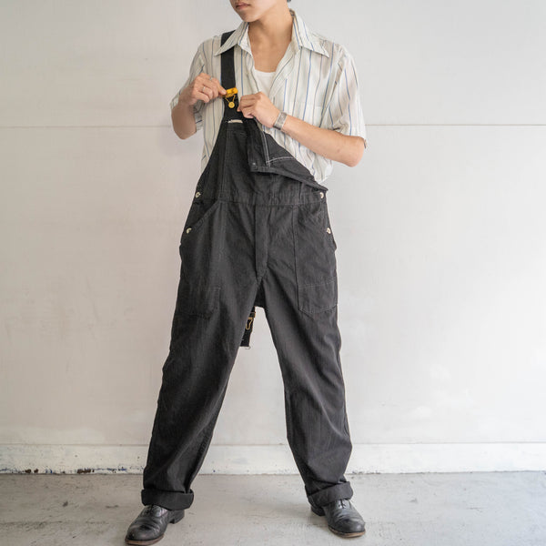 1970-80s Germany HBT work overall 'dead stock' -black dyed- 2