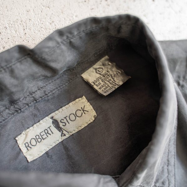 1990s Black silk 100 s/s shirt