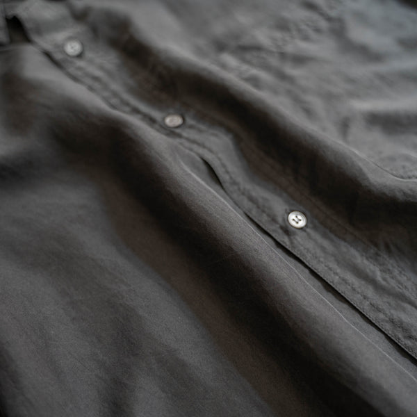 1990s Black silk 100 s/s shirt