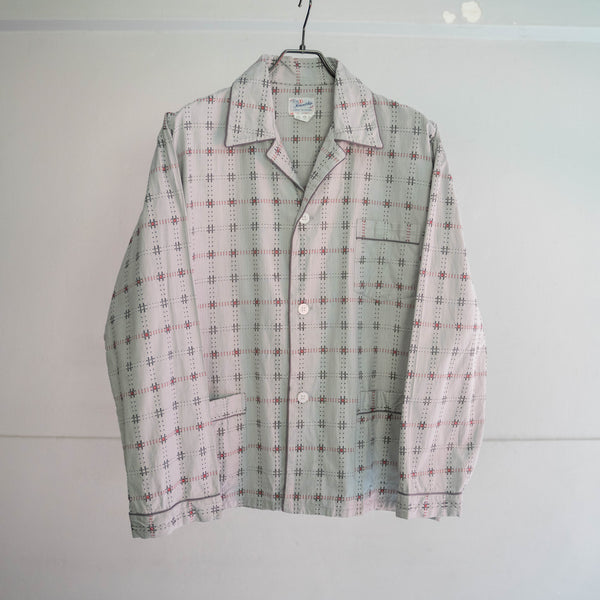 1970-80s French china gray based pajama shirt