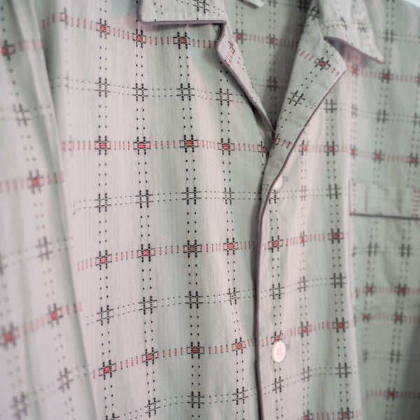 1970-80s French china gray based pajama shirt