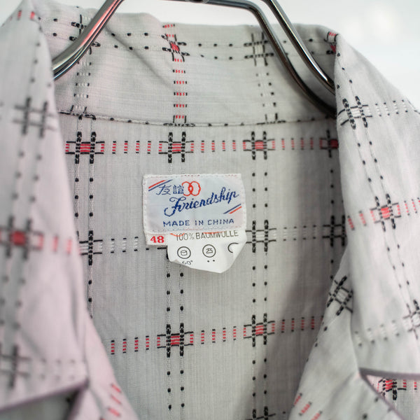 1970-80s French china gray based pajama shirt