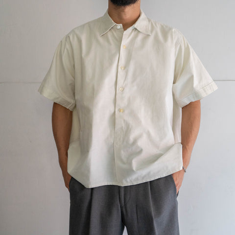 around 1970s French white color pullover short sleeve shirt 'remake'