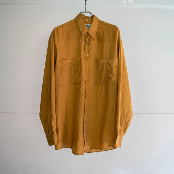 1990s brown silk 100 l/s shirt
