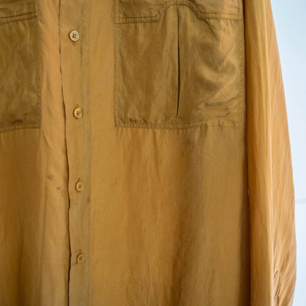 1990s brown silk 100 l/s shirt