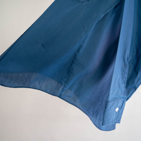 1970s USA blue poly × cotton dress shirt 'Mark W'