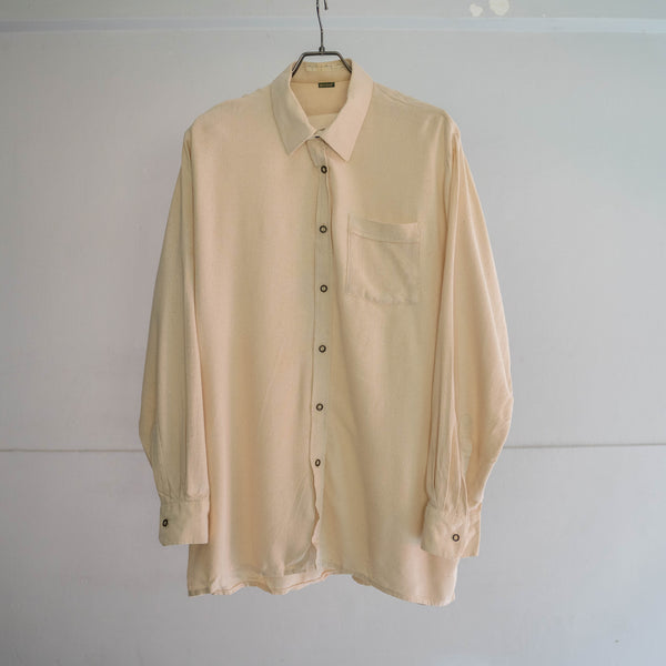 1980s Europe ivory silk 100 l/s shirt