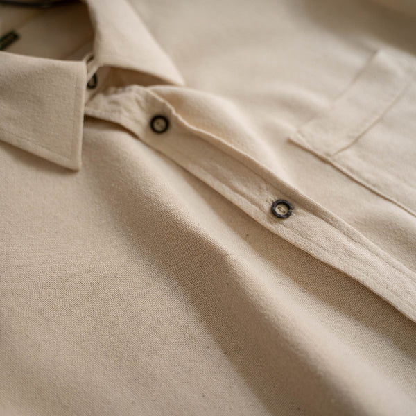 1980s Europe ivory silk 100 l/s shirt