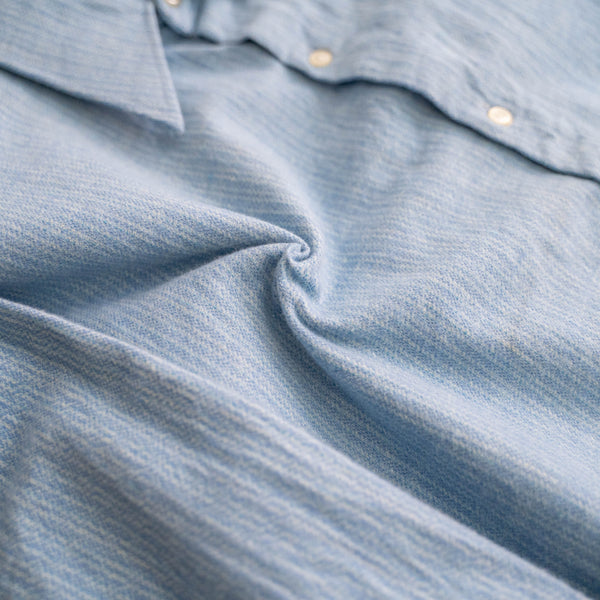 1970s Europe light blue based stripe flannel shirt