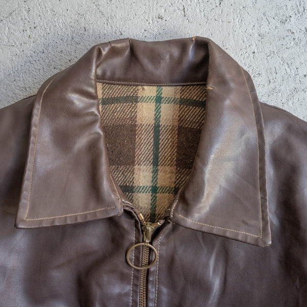 1950-60s France brown color rubber zip up jacket