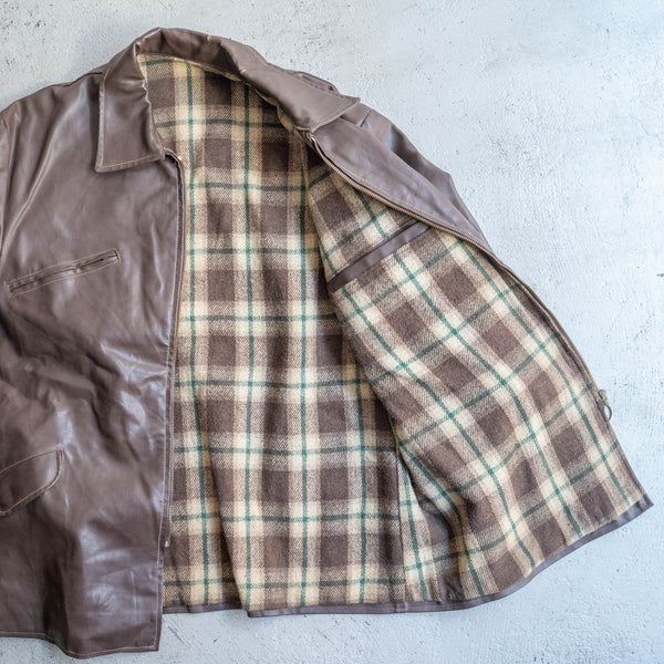 1950-60s France brown color rubber zip up jacket