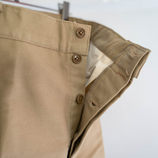 around 1970s Italy khaki moleskin work pants 'dead stock'